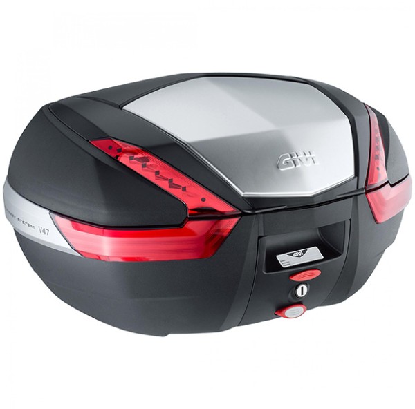 V47 MONOKEY top case 47 liters black / aluminum with red reflectors Givi