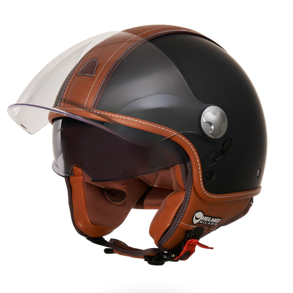Helmo Milano Demi Jet, PelleDura Premium, black matt, brown