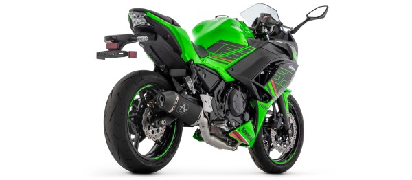 ARROW Komplettanlage mit VELOCE schwarz mit Cabonendkappe für Kawasaki Ninja 650 (35kW), Z650 (35kW)