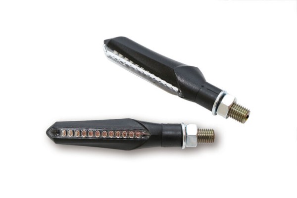 HIGHSIDER Smart Run LED sequence turn signal housing black / lens smoke gray (pair), front & rear