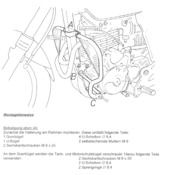 Engine guard black for Honda SLR 650 (97-99) /FX 650 Vigor (99-00) Hepco & Becker