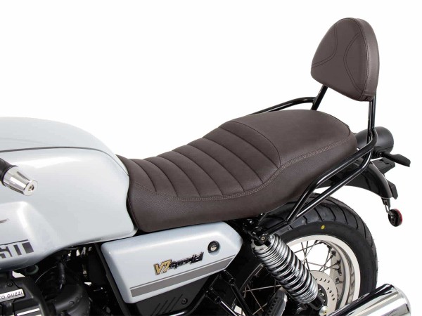 Sissybar without luggage rack brown for Moto Guzzi V7 850 Special/Stone/Centenario (21-24)