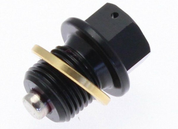 Tecnium magnetic drain plug - aluminum black M10x1.25x14