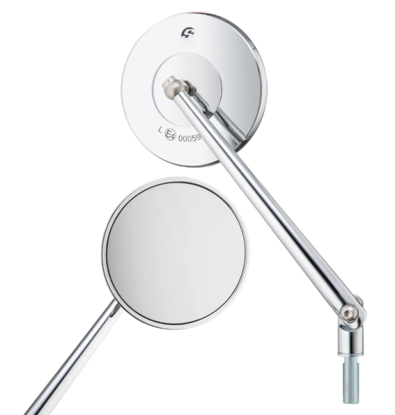 Standard mirror for Vespa, right-hand thread, chrome