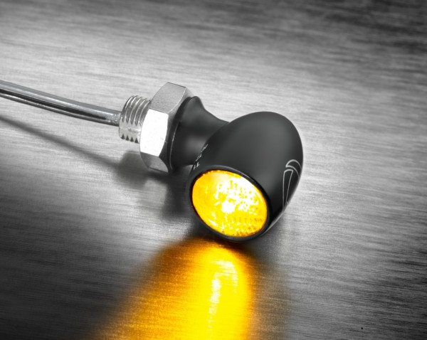 Kellermann turn signal, Atto Dark, aluminum, LED, V/H, L/R 12 V, black satin, M5x0,5x6,5