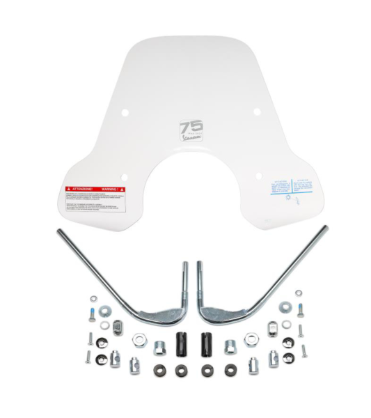 Windshield large with bracket, 75 Anniversary for Vespa Primavera