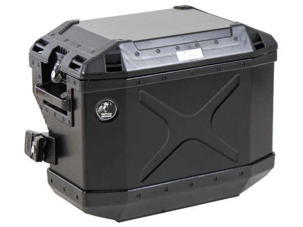 Side case Alu Xplorer 37 Cutout (cut out for exhaust) right black Hepco & Becker