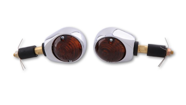 HIGHSIDER Smart ox-eye bulb handlebar end blinker housing chrome / lens smoke gray (pair), before