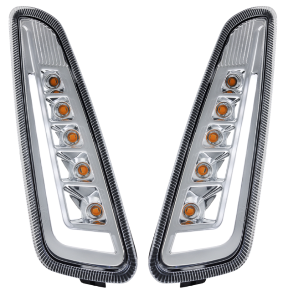 Turn signal kit front left/right for Vespa Primavera/Sprint 50cc 2T/4T, clear