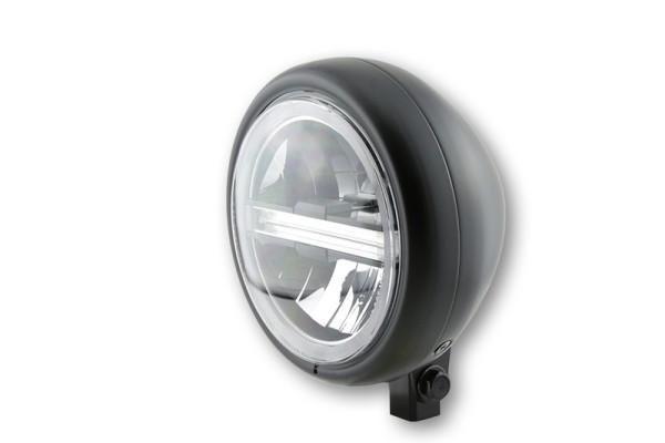 HIGHSIDER pro 5 3/4 inch Headlight Pecos Type 6 LED Black Matt With TFL, E-Approved (1pc)