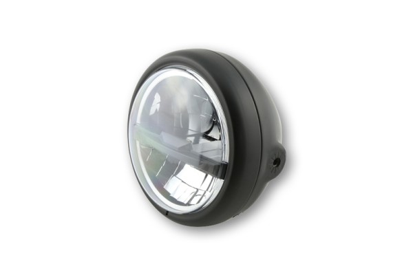 HIGHSIDER pro 5 3/4 inch headlight Pecos Type 5 LED black, black lens, side lighting