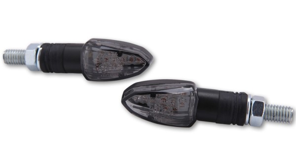 HIGHSIDER Smart Lizzard LED turn signal housing black / lens smoke gray (pair), front & rear