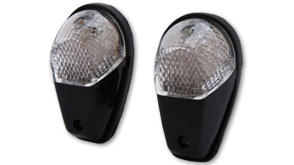 HIGHSIDER Smart fairing indicators LED blinker housing black / lens clear (pair), front & rear