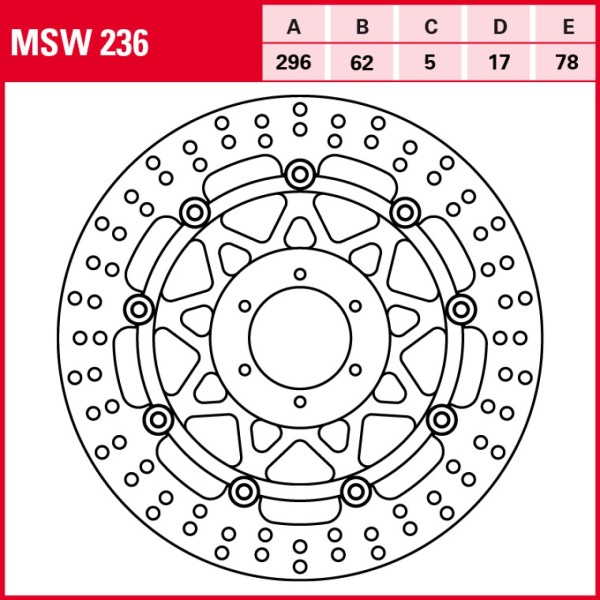 TRW front floating brake disk MSW236