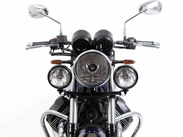 Twinlight auxiliary headlight incl. bracket and cable black for Moto Guzzi V7 850 Special (25- )