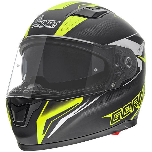Germot full-face helmet GM 330, matte black / fluo yellow