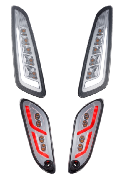 Turn signal kit front & rear for Vespa Primavera/Sprint 125-150cc 2T/4T AC, tinted