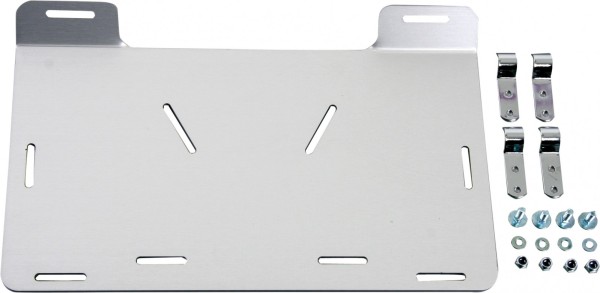 Luggage rack extension aluminum for handbags for mounting on sissy bars with original Hepco rear shelf