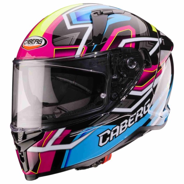 Caberg helmet Avalon X Brama black/light blue-fluo-yellow-fuchsia