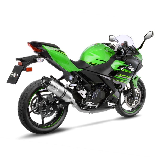 LeoVince exhaust system LV One Evo for Kawasaki Ninja 400 /Z 400, silver, slip on, E-certificate