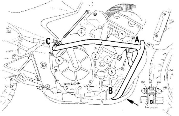 Engine guard chrome for Honda CB 600 F Hornet (98-06) /S (98-02) Hepco & Becker