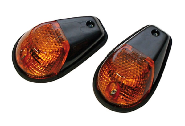 HIGHSIDER Smart fairing turn signal bulbs Turn signal housing black / lens smoke gray (pair), before