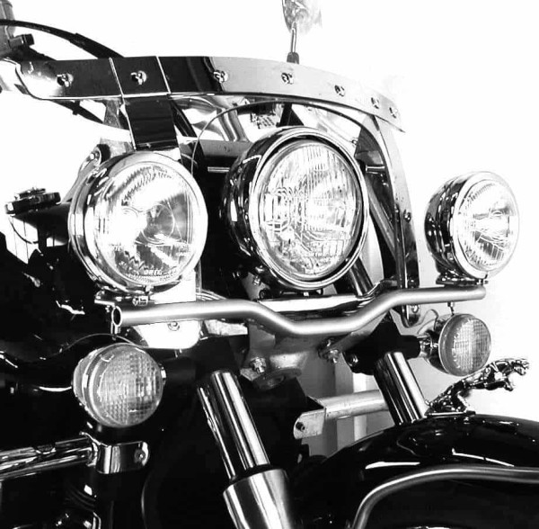Twinlight auxiliary headlight set (high beam) chrome for VT 750 DC Shadow Spirit with windshield (07-13)