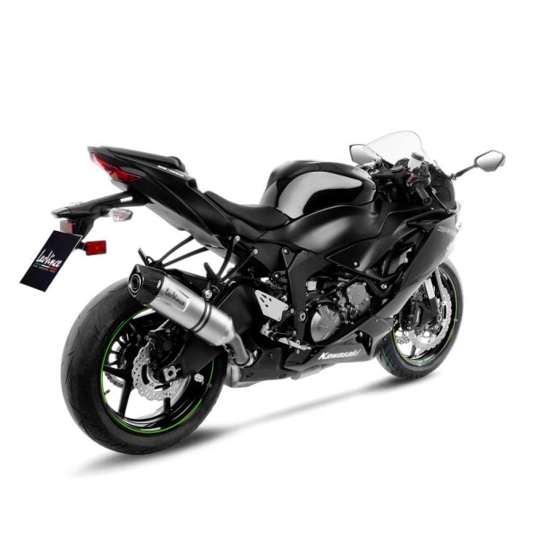 LeoVince exhaust system LV One Evo for Kawasaki ZX-6 R 636, stainless steel silver, slip on, E-certificate
