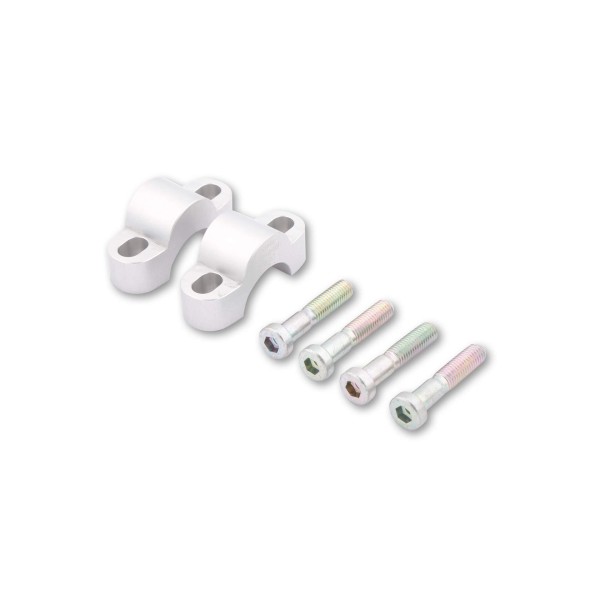 LSL Klemmbockerhöhung Set um 15 mm, mit 50 mm Schraube, für 28,6 mm Lenker, silber