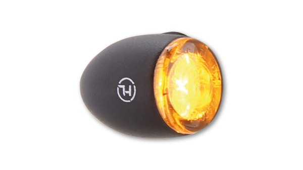 HIGHSIDER Pro Proton Two LED turn signal housing black / lens smoke gray (pair), front & rear