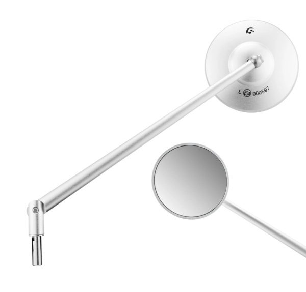 Standard mirror left or right for Vespa PX 80-200cc, aluminum matt