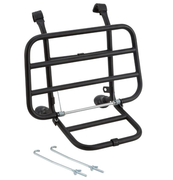 Luggage rack front for Vespa PX 80-200cc, foldable, black