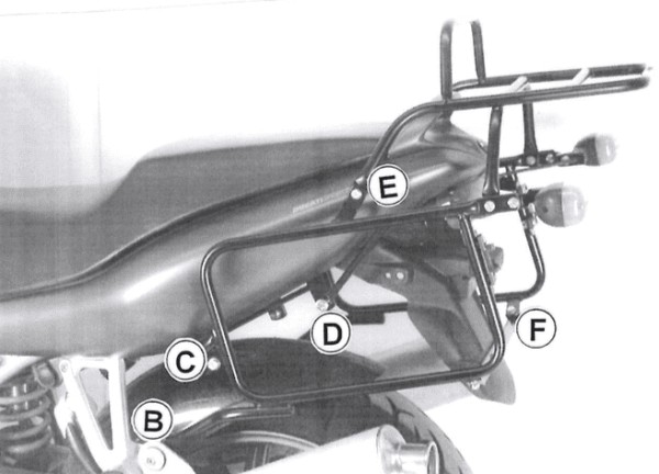 Tubular luggage rack top case carrier and side case carrier black for Ducati 944 ST 2/3/4 (97-03)