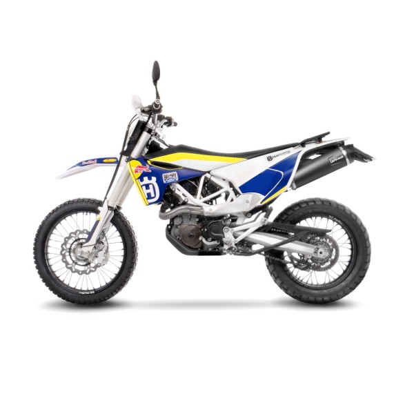 LeoVince exhaust system SBK Nero for Husqvarna 701 Enduro /Supermoto, black, slip on, E-certificate