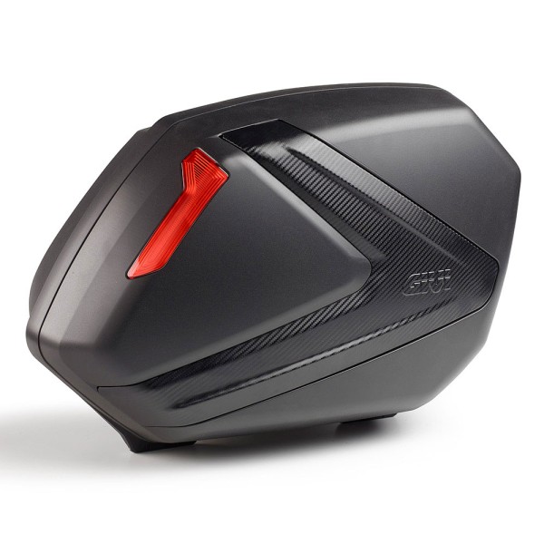 V37 side case set MONOKEY with cover in carbon look and red reflectors Givi