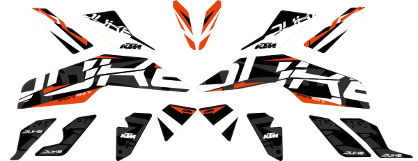 KTM Style graphic kit for Duke 125 / 390 (Bj.17-)