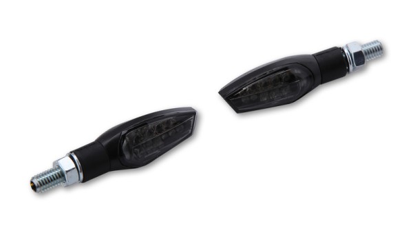 HIGHSIDER Smart Nova LED turn signal housing black / lens smoke gray (pair), front & rear
