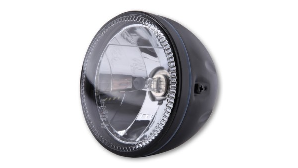 HIGHSIDER pro 5 3/4 inch main headlight Skyline H4 black LED parking light ring, E-approved (1pc)