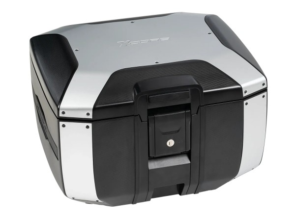 Xcore Top Case 40, black with silver trim, for Smartrack Hepco & Becker