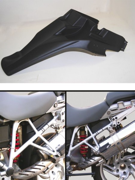 Rear splash guard for BMW R 1200 GS (08-12) /Adventure (08-12) - with ESA, plastic, black